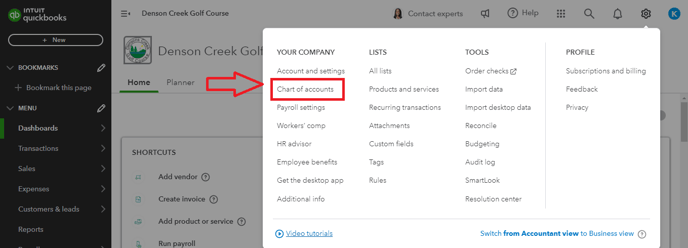 Chart of Accounts