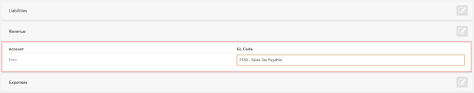 Input the missing GL Code for Fees and Save