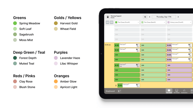 Teesnap iOS Color Sheet - helpcenter image
