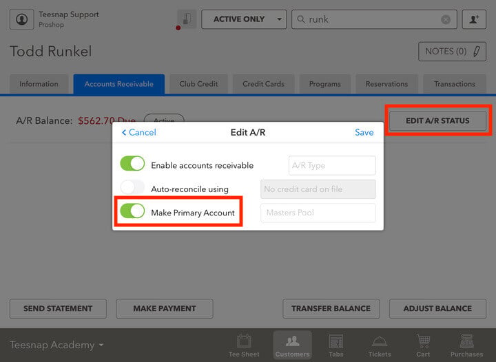Custom R Account Form How to Setup Primary and Linked A/R Accounts